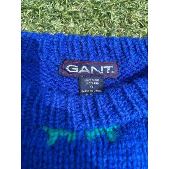 GANT Wool Sweater Bold Thunderbird & Star Pattern (Vintage) - Picture 2 of 3